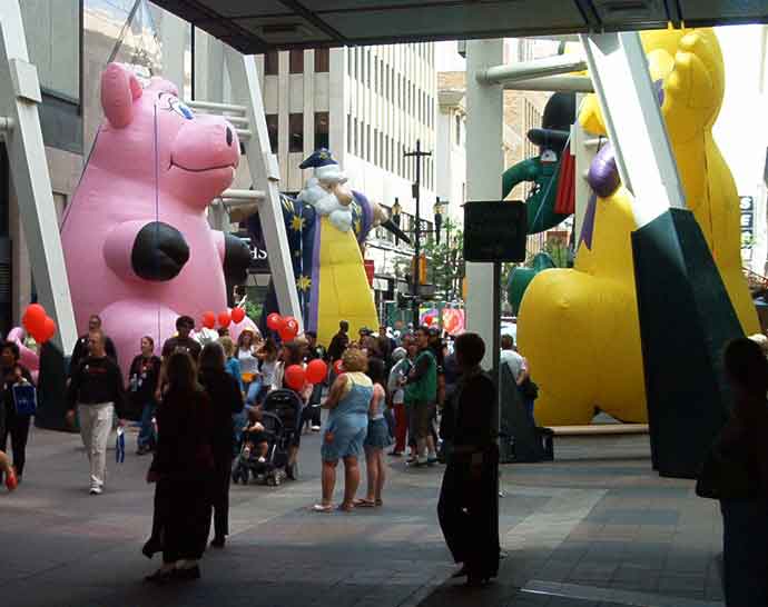 Several custom inflatable characters