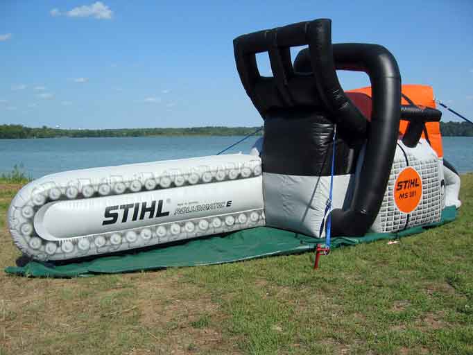 Inflatable replica chainsaw