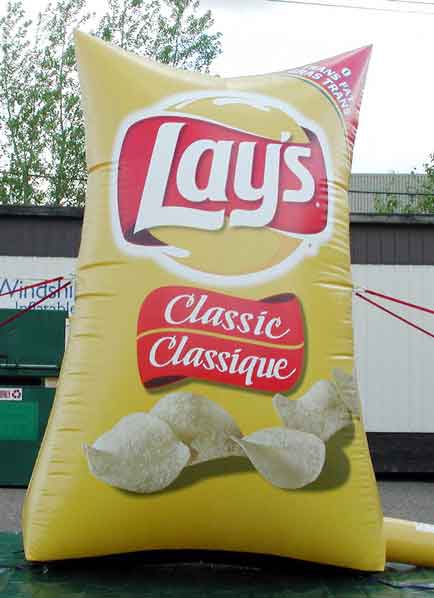 Inflatable replica of Lays chips