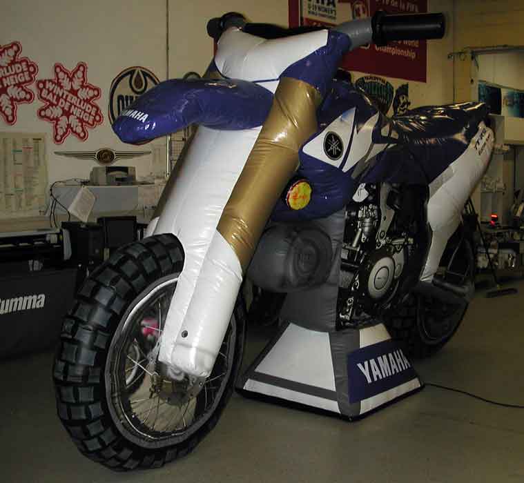 Inflatable replica of Yamaha Motorbike