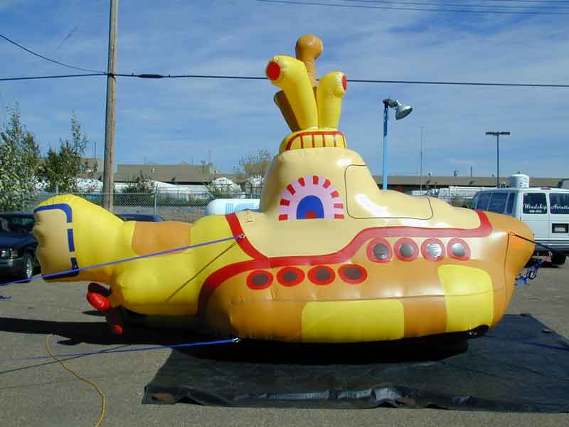 Inflatable replica yellow submarine